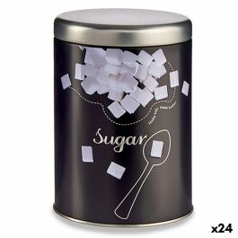 Bote Azúcar Negro Metal 1 L 10,5 x 15 x 10,5 cm (24 Unidades)