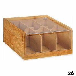 Caja para Infusiones Marrón Bambú 22 x 10 x 20,5 cm Té (6 Unidades)