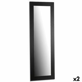 Espejo de pared Negro Madera Vidrio 52,5 x 154,5 x 1,5 cm (2 Unidades)
