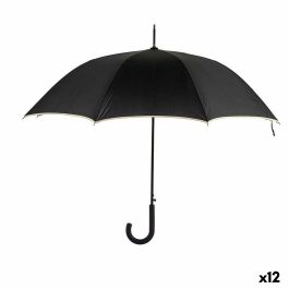 Paraguas Negro Crema Metal Fibra 95 x 95 x 86 cm (12 Unidades)