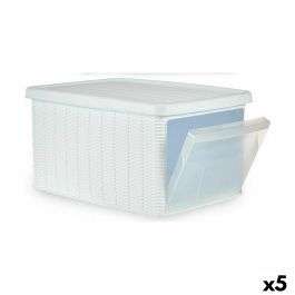 Caja de Almacenaje con Tapa Stefanplast Elegance Lateral Blanco Plástico 29 x 21 x 39 cm (5 Unidades)