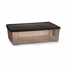 Caja de Almacenaje con Tapa Stefanplast Elegance Marrón Plástico 30 L 38,5 x 17 x 59,5 cm (6 Unidades)