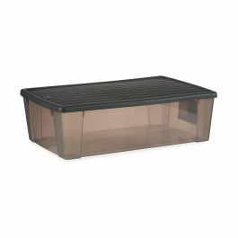 Caja de Almacenaje con Tapa Stefanplast Elegance Gris Plástico 30 L 38,5 x 17 x 59,5 cm (6 Unidades)
