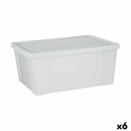 Caja de Almacenaje con Tapa Stefanplast Elegance Blanco Plástico 29 x 17 x 39 cm (6 Unidades)