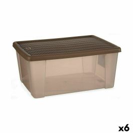 Caja de Almacenaje con Tapa Stefanplast Elegance Marrón Plástico 29 x 17 x 39 cm (6 Unidades)