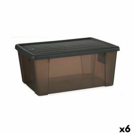 Caja de Almacenaje con Tapa Stefanplast Elegance Gris Plástico 15 L 29 x 17 x 39 cm (6 Unidades)