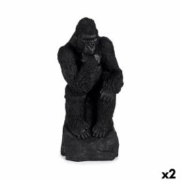Figura Decorativa Gorila Negro 20 x 45 x 20 cm (2 Unidades)