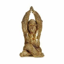 Figura Decorativa Yoga Gorila Dorado 17 x 36 x 19,5 cm (4 Unidades)