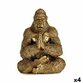 Figura Decorativa Yoga Gorila Dorado 16 x 27,5 x 22 cm (4 Unidades)