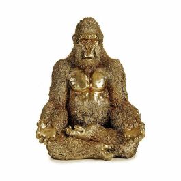 Figura Decorativa Gorila Yoga Dorado 19 x 26,5 x 22 cm (4 Unidades)