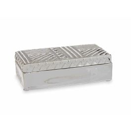 Caja-Joyero Plateado Cerámica 10,2 x 6,3 x 20,5 cm (6 Unidades)