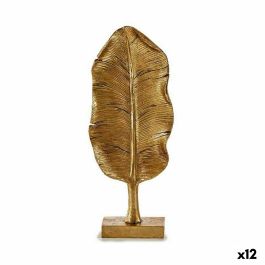 Figura Decorativa Hoja de planta Dorado 6,5 x 33,3 x 10 cm (12 Unidades)