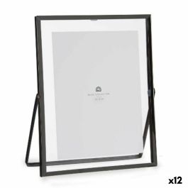 Marco de Fotos Negro Metal Vidrio Plástico 18,5 x 1 x 23 cm (12 Unidades)