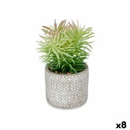 Planta Decorativa Ibergarden QY-H011 Madera Plástico Cemento Suculenta 12 x 22 x 12 cm (8 Unidades)