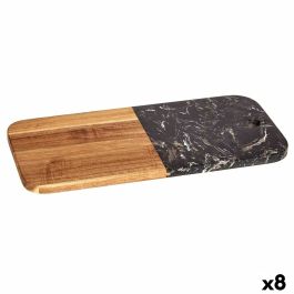 Tabla de cortar Negro Mármol Madera de acacia 18 x 1,5 x 38 cm (8 Unidades)