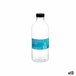 Botella Negro Transparente Plástico 1 L 8,3 x 23 x 8,3 cm (12 Unidades)