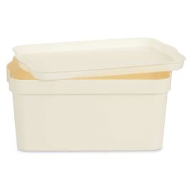 Caja de Almacenaje con Tapa Crema Plástico 7,5 L 21,5 x 14,5 x 32 cm (12 Unidades)