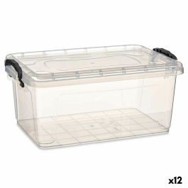 Caja de Almacenaje con Tapa Transparente Plástico 8,5 L 23,5 x 15,5 x 37 cm (12 Unidades)