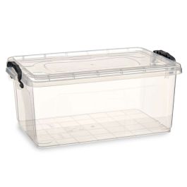 Caja de Almacenaje con Tapa Transparente Plástico 13,7 L 27,5 x 18 x 42,5 cm (12 Unidades)