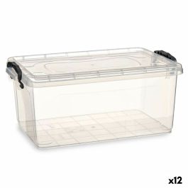 Caja de Almacenaje con Tapa Transparente Plástico 13,7 L 27,5 x 18 x 42,5 cm (12 Unidades)