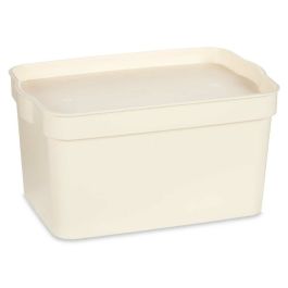 Caja de Almacenaje con Tapa Crema Plástico 2,3 L 13,5 x 11 x 20 cm (24 Unidades)