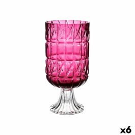 Jarrón Tallado Rosa oscuro Cristal 13 x 26,5 x 13 cm (6 Unidades) Precio: 74.9958. SKU: B139QRPZFG