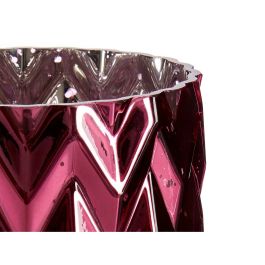 Jarrón Tallado Espiga Rosa Cristal 11,3 x 19,5 x 11,3 cm (6 Unidades)