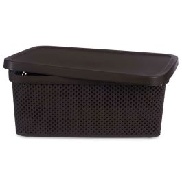 Caja de Almacenaje con Tapa Verde Plástico 19 L 28 x 22 x 39 cm (12  Unidades) 