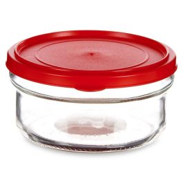 Fiambrera Redonda con Tapa Rojo Plástico 415 ml 12 x 6 x 12 cm (24 Unidades)