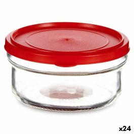 Fiambrera Redonda con Tapa Rojo Plástico 415 ml 12 x 6 x 12 cm (24 Unidades)