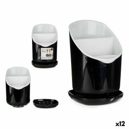 Escurridor para Cubiertos Esmoquin Blanco Negro Plástico 12 x 19 x 12,5 cm (12 Unidades)