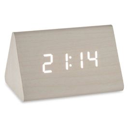 Reloj Digital de Sobremesa Blanco PVC Madera MDF 11,7 x 7,5 x 8 cm (12 Unidades)