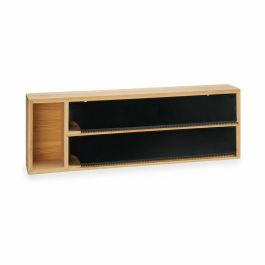 Dispensador de papel Kinvara JWKW-5153 (2) Negro Natural Bambú Acero Inoxidable 40 x 7 x 13 cm Doble (8 Unidades)