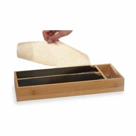 Dispensador de papel Kinvara JWKW-5153 (2) Negro Natural Bambú Acero Inoxidable 40 x 7 x 13 cm Doble (8 Unidades)