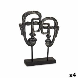 Figura Decorativa Cara Negro 27 x 32,5 x 10,5 cm (4 Unidades)