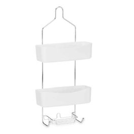 Colgador para la Ducha 28 x 60 x 14 cm Metal Blanco Plástico (6 Unidades)