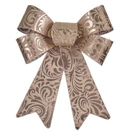 Lazo Adorno Navideño Bronce PVC 15 x 4 x 16 cm (12 Unidades)