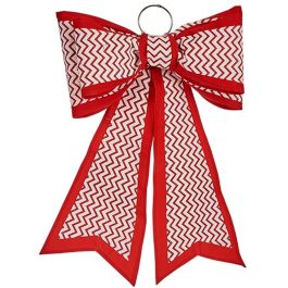 Lazo Adorno Navideño 40 x 60 cm Blanco Rojo PVC (6 Unidades)