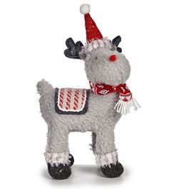 Figura Decorativa Reno de Navidad Rojo Gris 21 x 36 x 36 cm (4 Unidades)