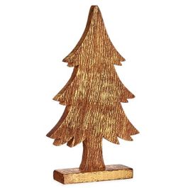 Figura Decorativa Árbol de Navidad Dorado Madera 5 x 39 x 22 cm (6 Unidades)