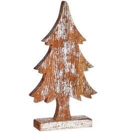 Figura Decorativa Árbol de Navidad Plateado Madera 5 x 39 x 21 cm (6 Unidades)