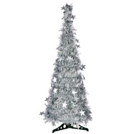 Árbol de Navidad Plateado Espumillón 38 x 38 x 150 cm (6 Unidades)