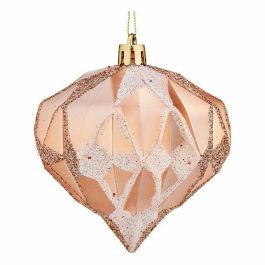 Set de Bolas de Navidad Diamante Cobre Plástico Ø 8 cm (12 Unidades) Set de Bolas de Navidad Diamante Cobre Plástico Ø 8 cm (12 Unidades)