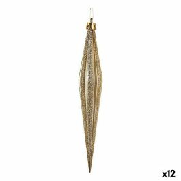 Set Adornos de Navidad Alargado Verde Cobre PVC 3 x 3 x 18,5 cm (12 Unidades)