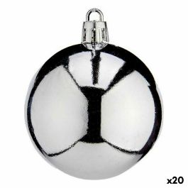 Set de Bolas de Navidad Plateado Plástico 6 x 7 x 6 cm (20 Unidades) Set de Bolas de Navidad Plateado Plástico 6 x 7 x 6 cm (20 Unidades)