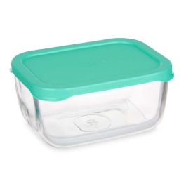 Fiambrera SNOW BOX Verde Transparente Vidrio Polietileno 420 ml (12 Unidades)