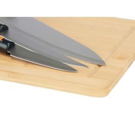Set de Cuchillos Tabla de cortar Queso Marrón Bambú (6 Unidades)