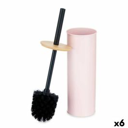 Escobilla para el Baño Rosa Metal Bambú Plástico 9,5 X 27 X 9,5 cm (6 Unidades)