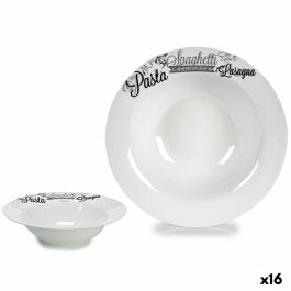 Plato para Pasta Blanco Negro Porcelana 23 x 2 x 23 cm (16 Unidades) Precio: 66.95000059. SKU: B1754JJFLP