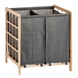 Cesto para la Ropa Sucia Marrón Gris Madera 30 L x 2 33 x 60 x 59,5 cm (12 Unidades)